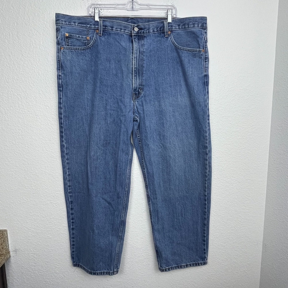 Levi's 550 Jeans Mens 48x30 Blue Denim Cotton Stretch Medium‎ Wash Relaxed Fit